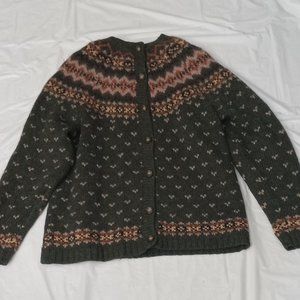 Point Zero Nicole Benisti Cardigan Designed Pattern 100 % Wool Size S